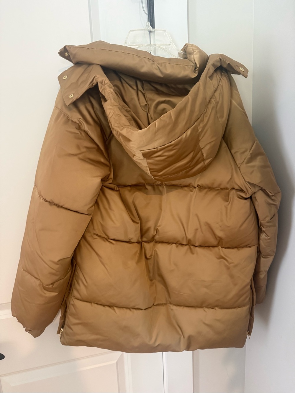 Abercrombie & Fitch Camel Hooded Puffer Coat